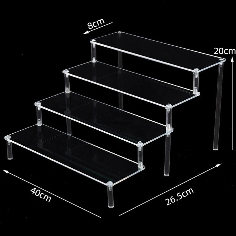 1-5 Tier Acrylic Display Stand,Clear Display Riser Rack for Cupcake,Perfume Doll Décor and Organizer Amiibo Funko POP Figures