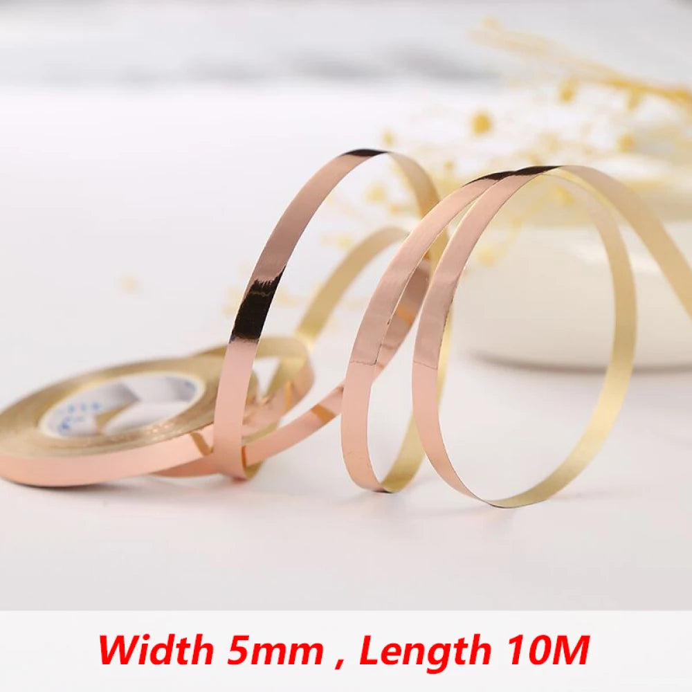 10Meter/Rolls 5mm Balloon Ribbon Party Birthday Wedding Accessorie Laser Balloon Chain Satin Ribbons Crafts DIY Party Decoration