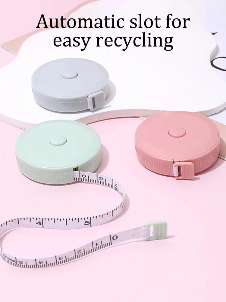 1PC/15PCS 1.5m Small Tape Measure Portable Student Soft Leather Three Measurement Clothes Automatic Recycling