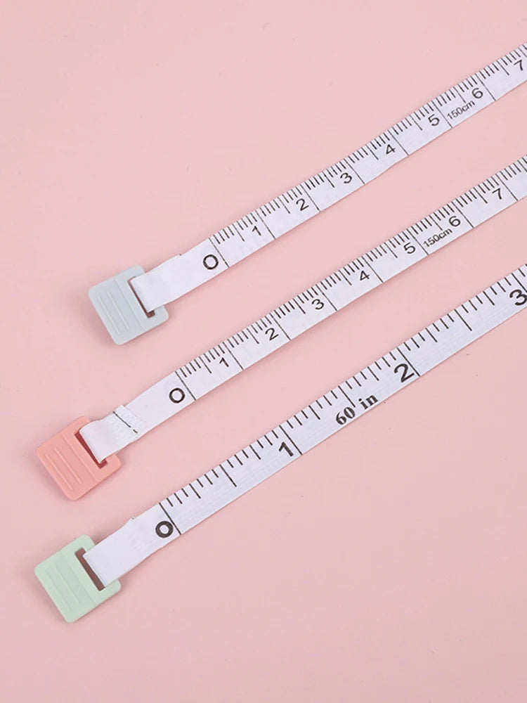 1PC/15PCS 1.5m Small Tape Measure Portable Student Soft Leather Three Measurement Clothes Automatic Recycling