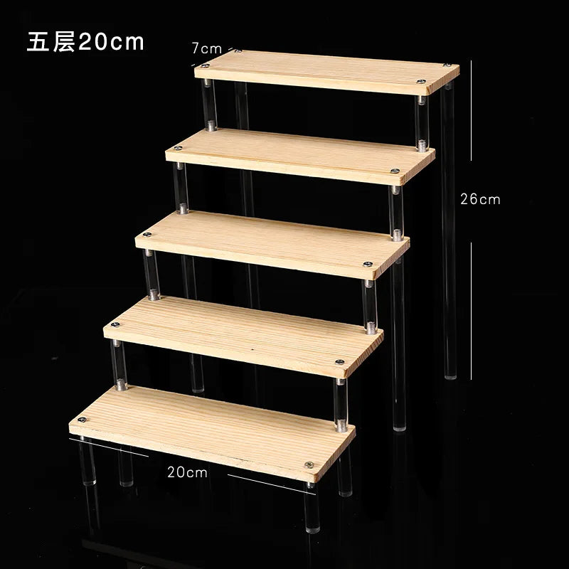 1-5 Tier Acrylic Display Stand,Clear Display Riser Rack for Cupcake,Perfume Doll Décor and Organizer Amiibo Funko POP Figures