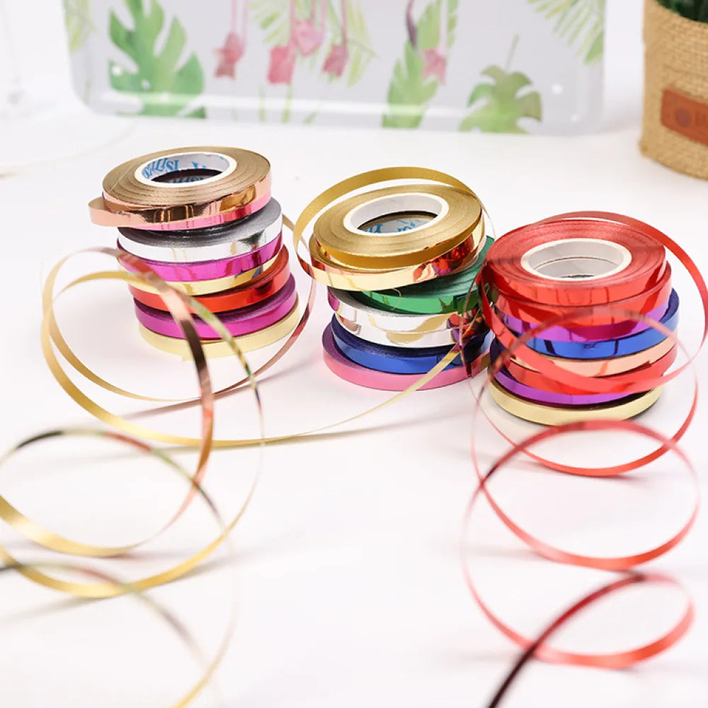 10Meter/Rolls 5mm Balloon Ribbon Party Birthday Wedding Accessorie Laser Balloon Chain Satin Ribbons Crafts DIY Party Decoration