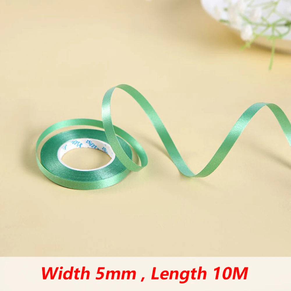 10Meter/Rolls 5mm Balloon Ribbon Party Birthday Wedding Accessorie Laser Balloon Chain Satin Ribbons Crafts DIY Party Decoration