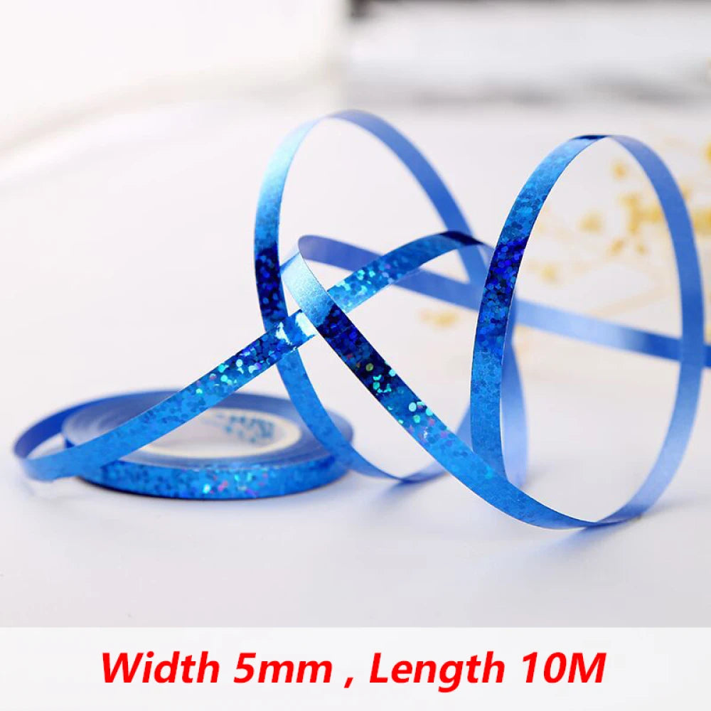 10Meter/Rolls 5mm Balloon Ribbon Party Birthday Wedding Accessorie Laser Balloon Chain Satin Ribbons Crafts DIY Party Decoration