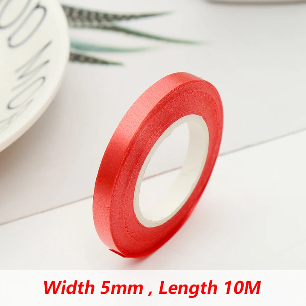 10Meter/Rolls 5mm Balloon Ribbon Party Birthday Wedding Accessorie Laser Balloon Chain Satin Ribbons Crafts DIY Party Decoration