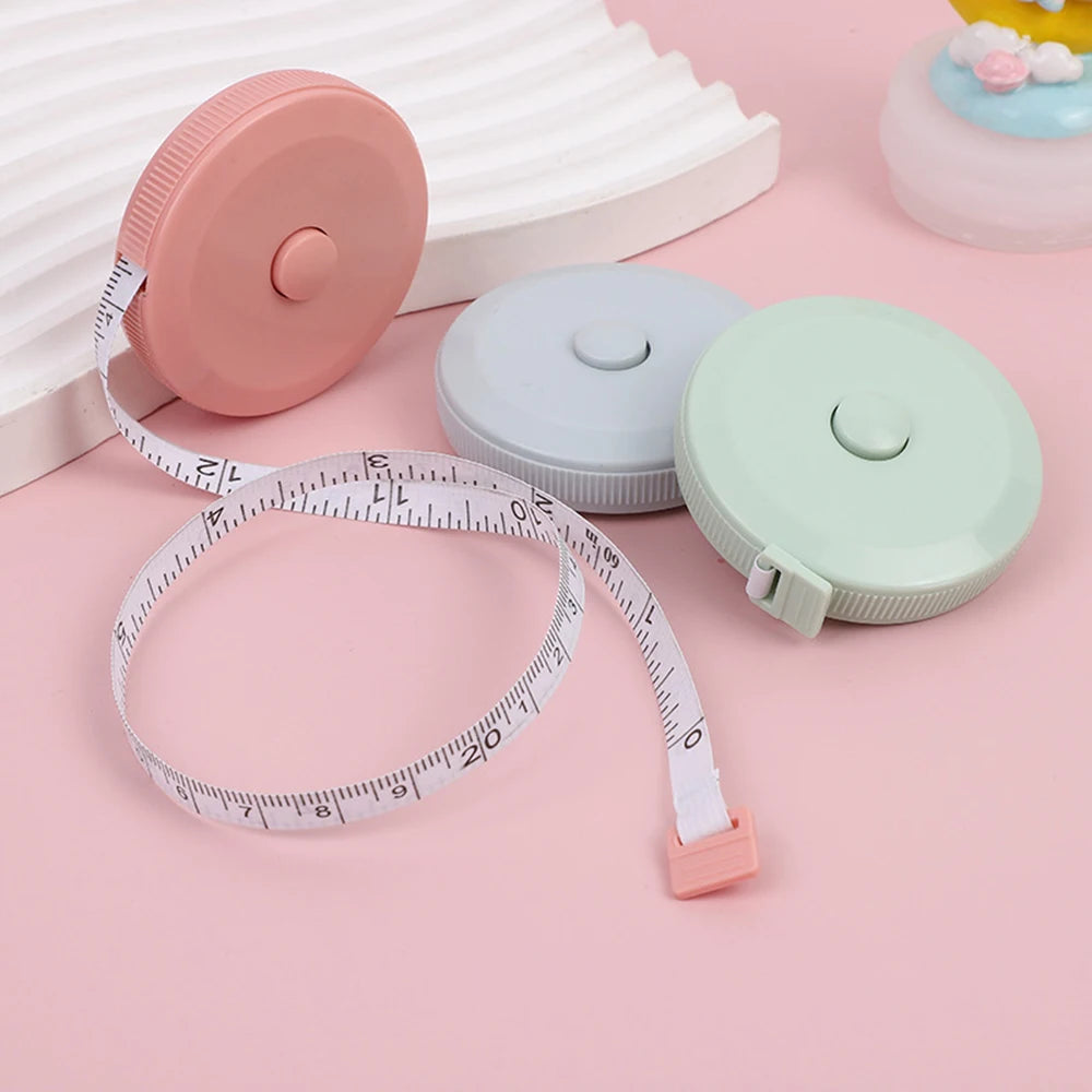 1PC/15PCS 1.5m Small Tape Measure Portable Student Soft Leather Three Measurement Clothes Automatic Recycling