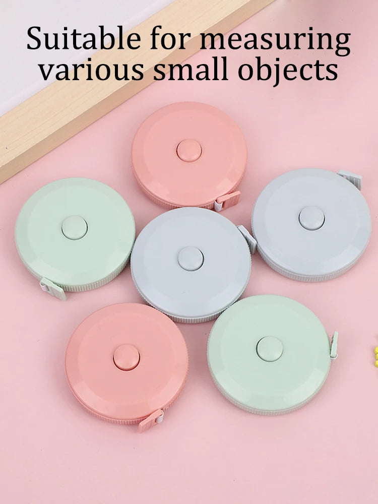 1PC/15PCS 1.5m Small Tape Measure Portable Student Soft Leather Three Measurement Clothes Automatic Recycling