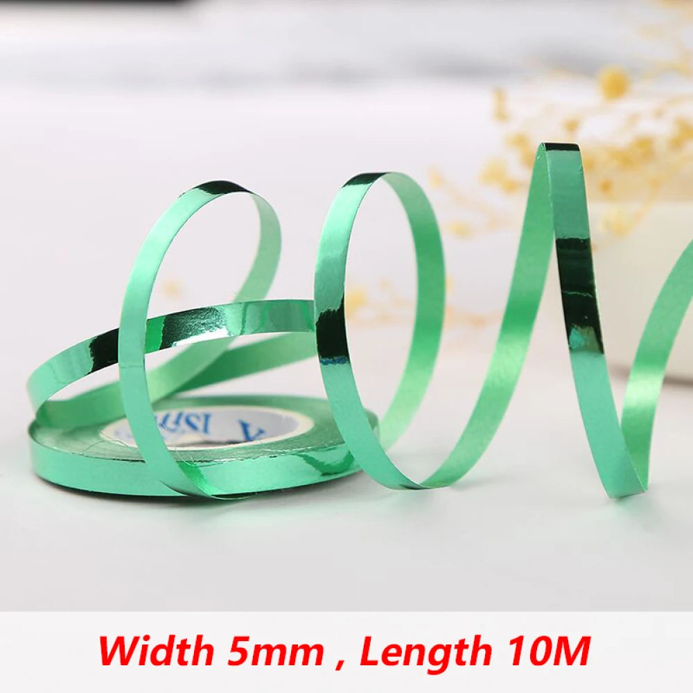 10Meter/Rolls 5mm Balloon Ribbon Party Birthday Wedding Accessorie Laser Balloon Chain Satin Ribbons Crafts DIY Party Decoration